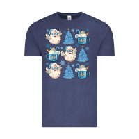 Vintage Denim santa claus doodles christmas Vintage Tee - MaliasSmallBusiness