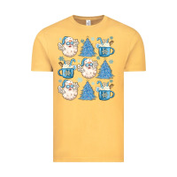 Vintage Mustard santa claus doodles christmas Vintage Tee - MaliasSmallBusiness