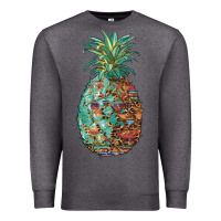 Charcoal Heather pineapple leopar turquoise serape summer Premium Sweatshirt - Artiststas