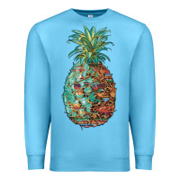 Ocean Blue pineapple leopar turquoise serape summer Premium Sweatshirt - Artiststas