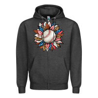 Charcoal Heather baseball sunflower Zipper Hoodie - HRA Design Shop