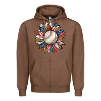 Chestnut baseball sunflower Zipper Hoodie - HRA Design Shop