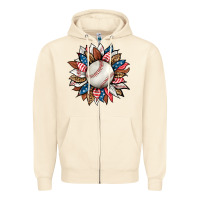 Sandshell baseball sunflower Zipper Hoodie - HRA Design Shop