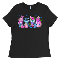 Black stitch coffee cups Ladies Tee - AdoDesignShop