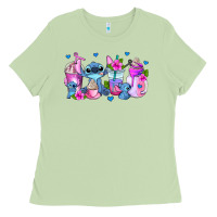 Matcha stitch coffee cups Ladies Tee - AdoDesignShop