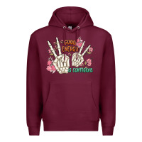 Burgundy good energy is contagious Premium Hoodie - MaliasSmallBusiness