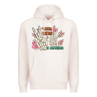 Pale Pink good energy is contagious Premium Hoodie - MaliasSmallBusiness