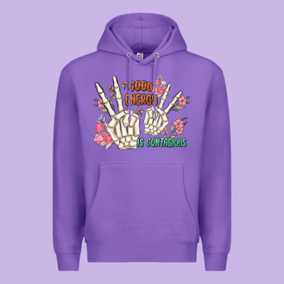 Good Energy Is Contagious Premium Hoodie Designed By Maliassmallbusiness