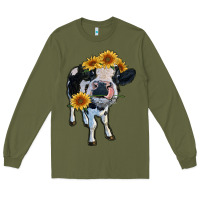Army Green heifer cow Long Sleeve Tee - RanaPortraitStore