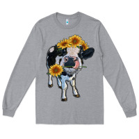 Heather Grey heifer cow Long Sleeve Tee - RanaPortraitStore