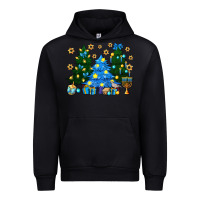 Black Hannukah Christmas trees Urban Hoodie - NancyCooperArtShop