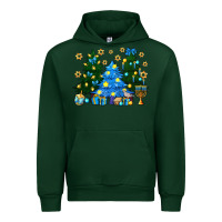 Forest Green Hannukah Christmas trees Urban Hoodie - NancyCooperArtShop