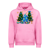 Fuchsia Pink Hannukah Christmas trees Urban Hoodie - NancyCooperArtShop