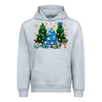 Heather Grey Hannukah Christmas trees Urban Hoodie - NancyCooperArtShop