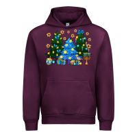 Mauve Wine Hannukah Christmas trees Urban Hoodie - NancyCooperArtShop