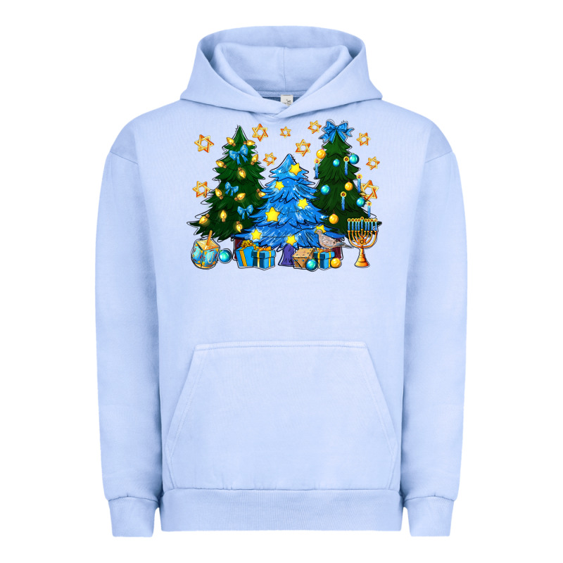 Hannukah Christmas Trees Urban Hoodie by NancyCooperArtShop | Teevron