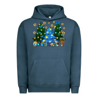 Pigment Midnight Navy Hannukah Christmas trees Urban Hoodie - NancyCooperArtShop