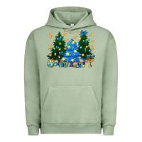Pigment Oil Green Hannukah Christmas trees Urban Hoodie - NancyCooperArtShop