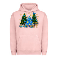 Pigment Salmon Hannukah Christmas trees Urban Hoodie - NancyCooperArtShop