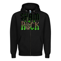 Black St. Patrick's shamrock Zipper Hoodie - OliviaCreatesArt