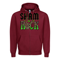 Burgundy St. Patrick's shamrock Zipper Hoodie - OliviaCreatesArt