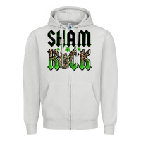 Dove Grey St. Patrick's shamrock Zipper Hoodie - OliviaCreatesArt