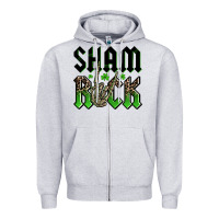 Heather Grey St. Patrick's shamrock Zipper Hoodie - OliviaCreatesArt