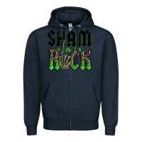 Navy St. Patrick's shamrock Zipper Hoodie - OliviaCreatesArt