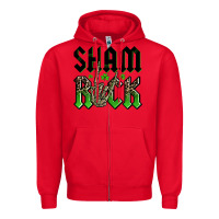 Red St. Patrick's shamrock Zipper Hoodie - OliviaCreatesArt