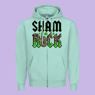St. Patrick's Shamrock Zipper Hoodie Designed By Oliviacreatesart