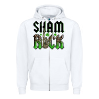 White St. Patrick's shamrock Zipper Hoodie - OliviaCreatesArt