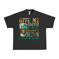 Pigment Black give me coffee to get me started Urban Heavy Tee - texasbilliewilder