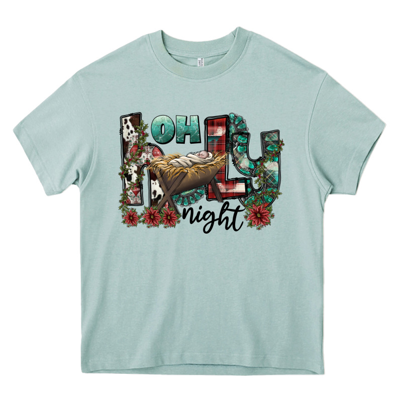 Oh Holy Night Heavy Core Tee by CowhideDigitalArt | Teevron