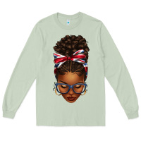 Matcha union jack flag afro messy bun Long Sleeve Tee - texasbilliewilder