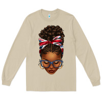 Mushroom union jack flag afro messy bun Long Sleeve Tee - texasbilliewilder