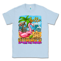 Dusty Blue hello summer skeleton Classic Tee - Zillion Design Studio