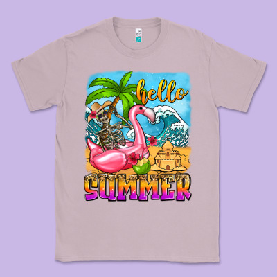 Hello Summer Skeleton Classic Tee Designed By Zillion Design Studio