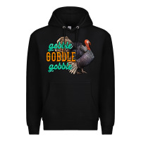 Black Thanksgiving turkey gobble gobble Premium Hoodie - NancyCooperArtShop