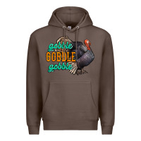 Coffee Thanksgiving turkey gobble gobble Premium Hoodie - NancyCooperArtShop