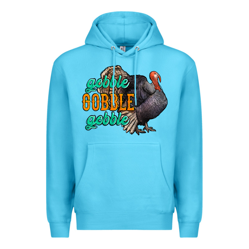Thanksgiving Turkey Gobble Gobble Premium Hoodie by NancyCooperArtShop | Teevron