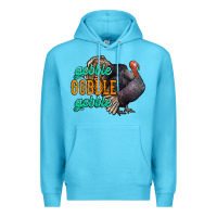 Ocean Blue Thanksgiving turkey gobble gobble Premium Hoodie - NancyCooperArtShop