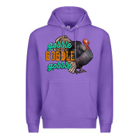 Purple Thanksgiving turkey gobble gobble Premium Hoodie - NancyCooperArtShop