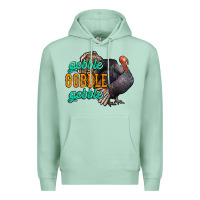 Seafoam Thanksgiving turkey gobble gobble Premium Hoodie - NancyCooperArtShop