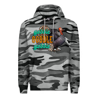 Slate Camo Thanksgiving turkey gobble gobble Premium Hoodie - NancyCooperArtShop