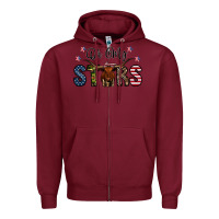 Burgundy oh my stars Zipper Hoodie - CowhideDigitalArt