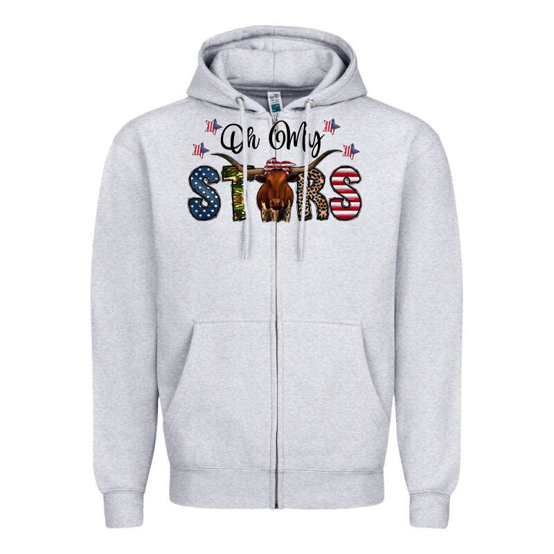 Oh My Stars Zipper Hoodie by CowhideDigitalArt | Teevron