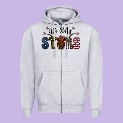 Oh My Stars Zipper Hoodie Designed By Cowhidedigitalart