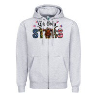Heather Grey oh my stars Zipper Hoodie - CowhideDigitalArt