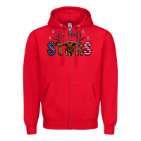 Red oh my stars Zipper Hoodie - CowhideDigitalArt
