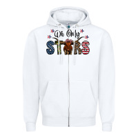 White oh my stars Zipper Hoodie - CowhideDigitalArt